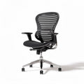 Chaise de bureau ergonomique en maille noire avec accoudoirs ajustables 50 x 50 x 100cm