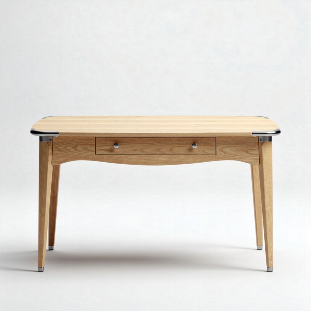 Table en bois de chêne de 120 x 60 x 75 cm avec tiroir intégrés