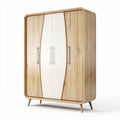 Armoire en bois avec portes blanches et dimensions 80 x 45 x 150cm