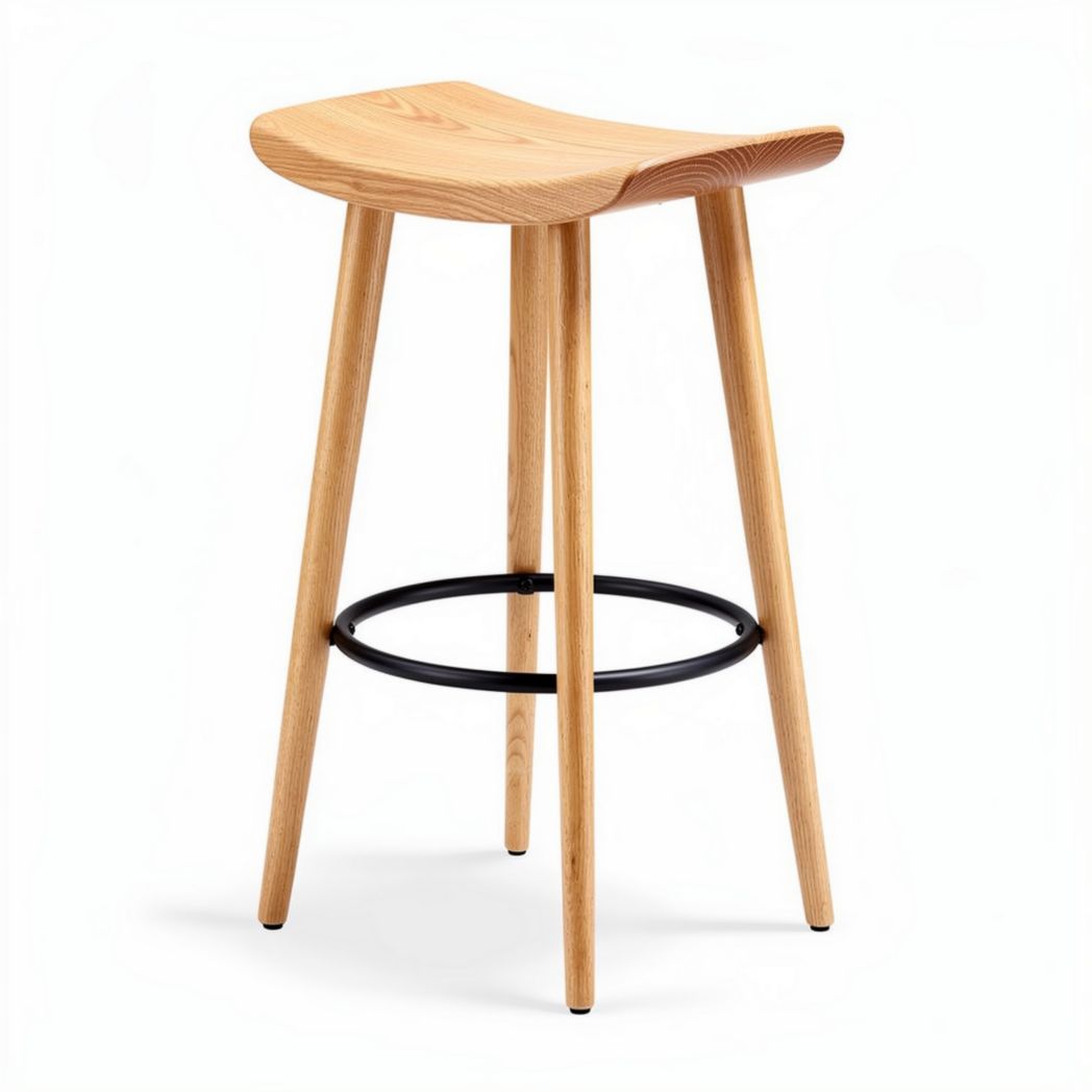 Tabouret en bois naturel de pin pour cuisine ou bar 45 x 40 x 75cm