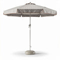 Parasol en aluminium gris avec motif géométrique et base en béton 250 x 250 x 250cm