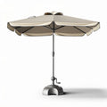 Parasol déporté en aluminium beige 200 x 200 x 250cm pour terrasse