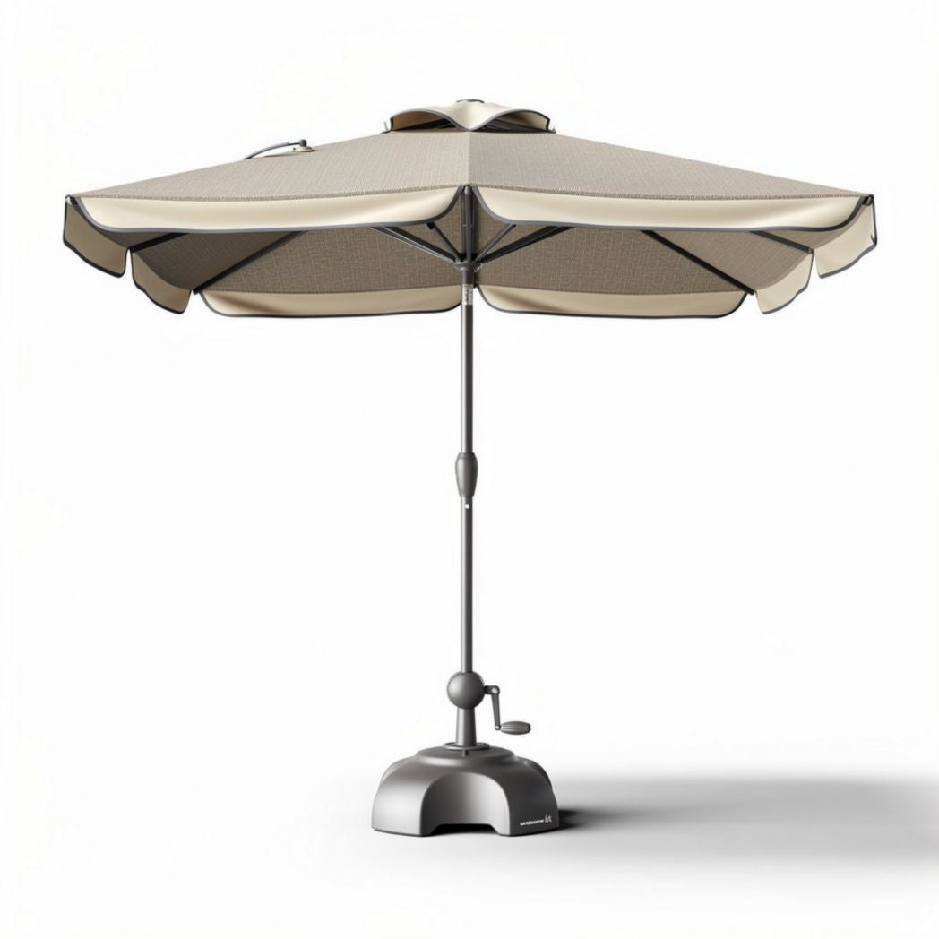 Parasol déporté en aluminium beige 200 x 200 x 250cm pour terrasse