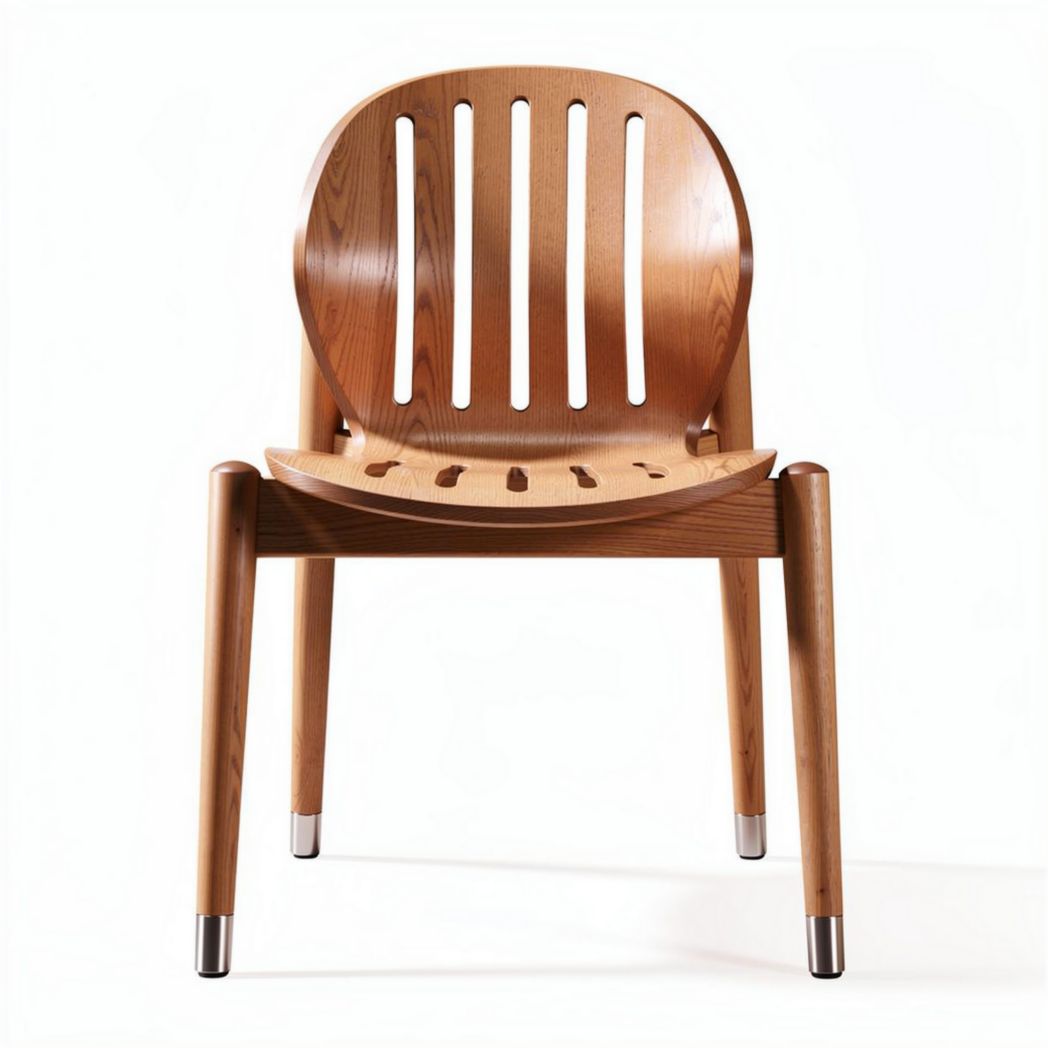 Chaise en bois clair avec dossier ajouré dimensions 40 x 45 x 80cm